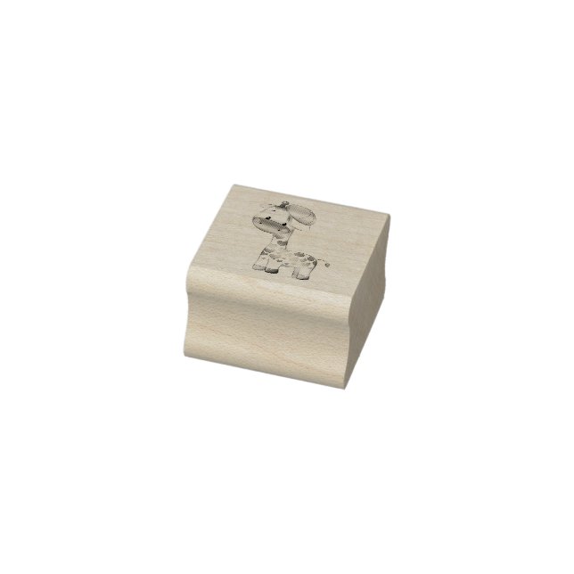 Custom Cartoon Baby Boy Giraffe  Rubber Stamp  (Stamp)
