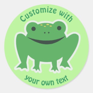 Custom Cartoon Frog Classic Round Sticker