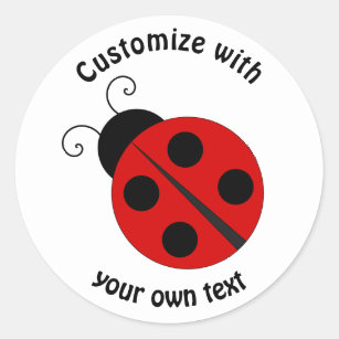 Custom Cartoon Ladybug Classic Round Sticker
