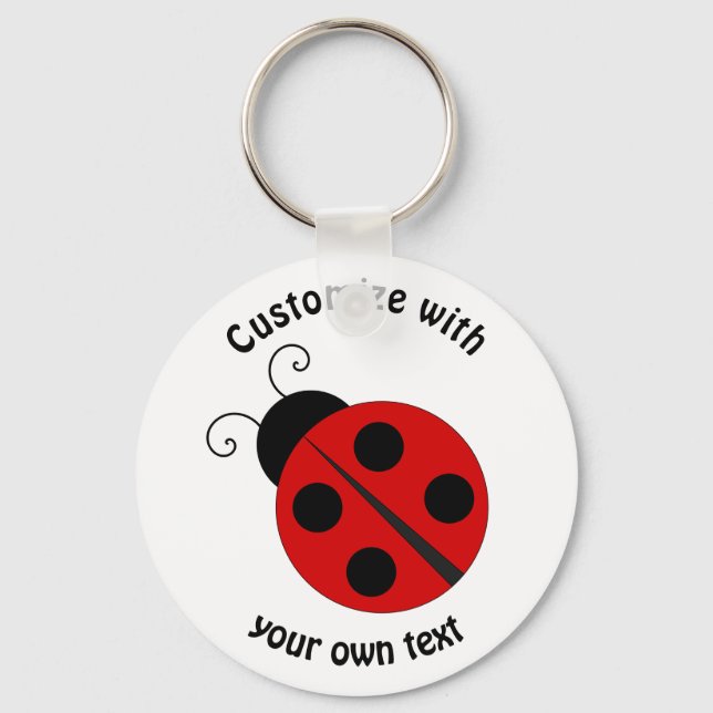 Custom Cartoon Ladybug Key Ring (Front)