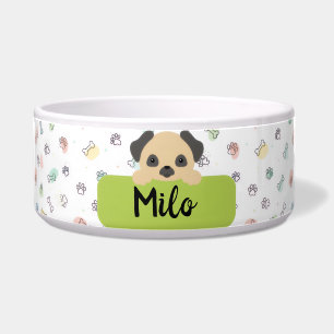 Custom Cartoon Pet Bowl with Dog's Name