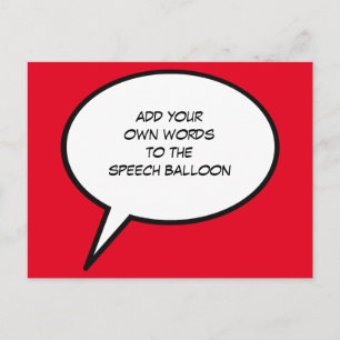 custom cartoon speech balloon postcard