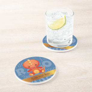 Custom Cartoon Year of the Dragon Word Art Coaster