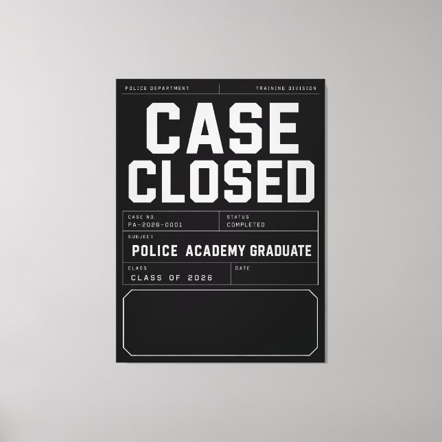 Custom Case Closed Police Graduate 2026 Canvas Print (Front)
