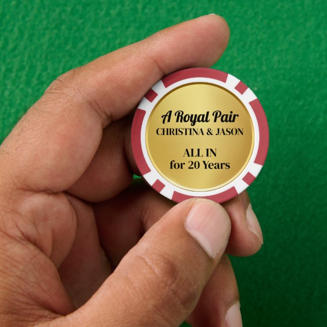 Custom Casino Anniversary Games, Golden Poker Chips (Hand)