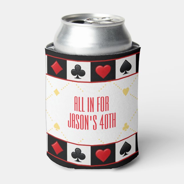 Custom Casino Drink Cooler, Poker Playing Cards  Can Cooler (Can Front)