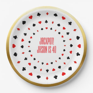 Custom Casino Party Decor, Poker Playing Cards  Paper Plate