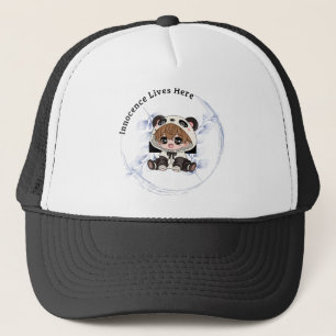 Custom Casquette Trucker en mousse, Blanc et noir Hat