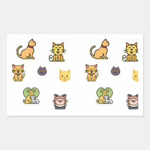 Custom Cat and Cute Cat Rectangular Sticker