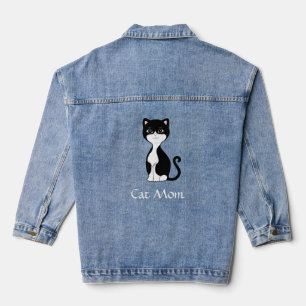 Custom Cat and Editable Text Denim Jacket