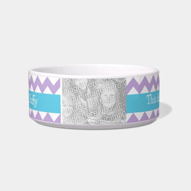 Custom Cat Bowl, Pastel Colour Chevrons Bowl (Front)