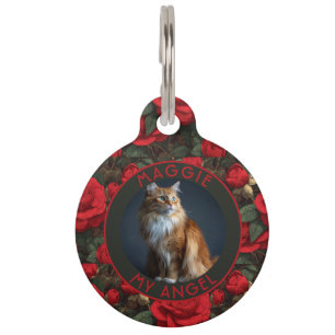Custom Cat Dad Gift Gardenias Flower Pet Tag