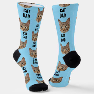 Custom Cat Dad Socks Cat Face Socks Cat Lover Gift