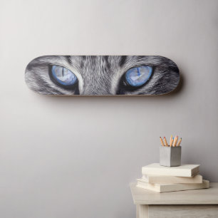 Custom Cat Eyes Kitty Pet Photo Skate Deck