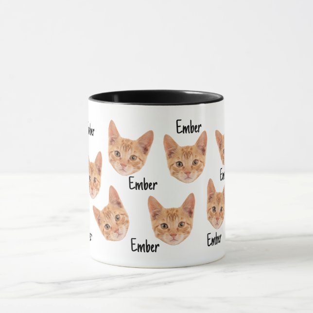 Custom Cat Face Cat Lovers Owner Cat Dad Mum Mug (Center)
