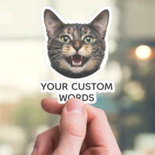 Custom Cat Face with personalized Photo & Text