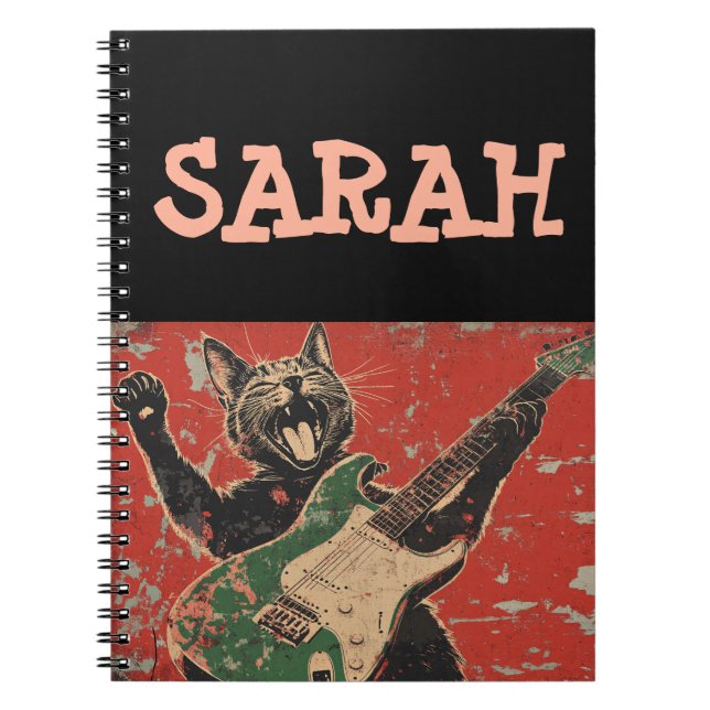 CUSTOM cat guitar NOTEBOOK (Front)