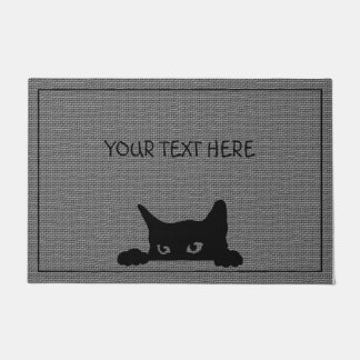 Custom Cat Large Door Mat | Grey and Black