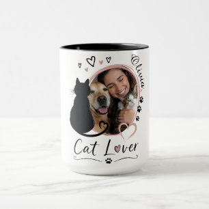 Custom Cat Lover Photo Mug with Name Custom Gift