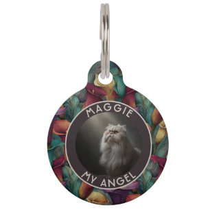 Custom Cat Lover Present Calla Lilies Pet Tag