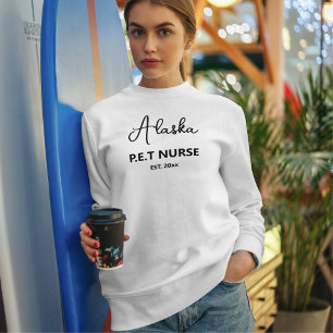 Custom Cat Lover Script City Name Professional Pet Sweatshirt