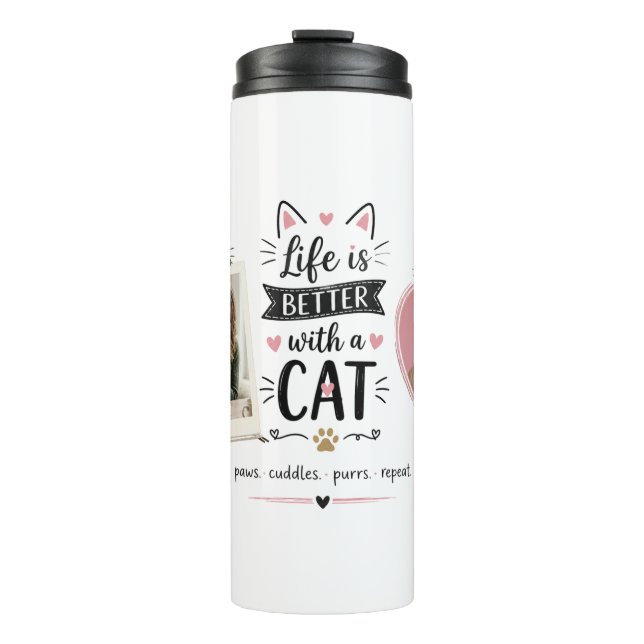 Custom Cat Lover Thermal Tumbler (Front)