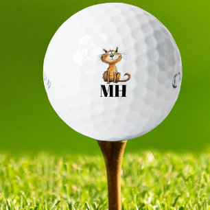 Custom Cat Monogrammed Golf Balls