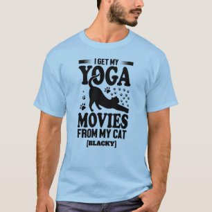 Custom Cat Name Funny Yoga Moves Pet Lover T-Shirt