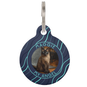 Custom Cat Owner Gift Stripes Motif Pet Tag