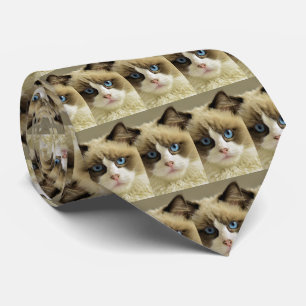 Custom Cat Pet Photo Personalised  Tie