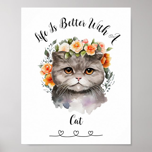 Custom Cat Pet Wall Art Poster  (Front)