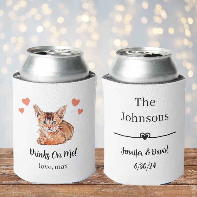 Custom Cat Pet Wedding Can Cooler (Creator Uploaded)