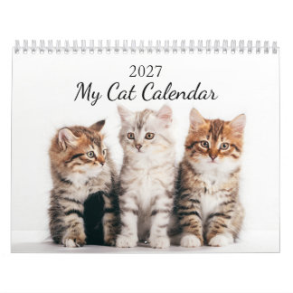 Custom Cat Photo 2027 Calendar Personalised