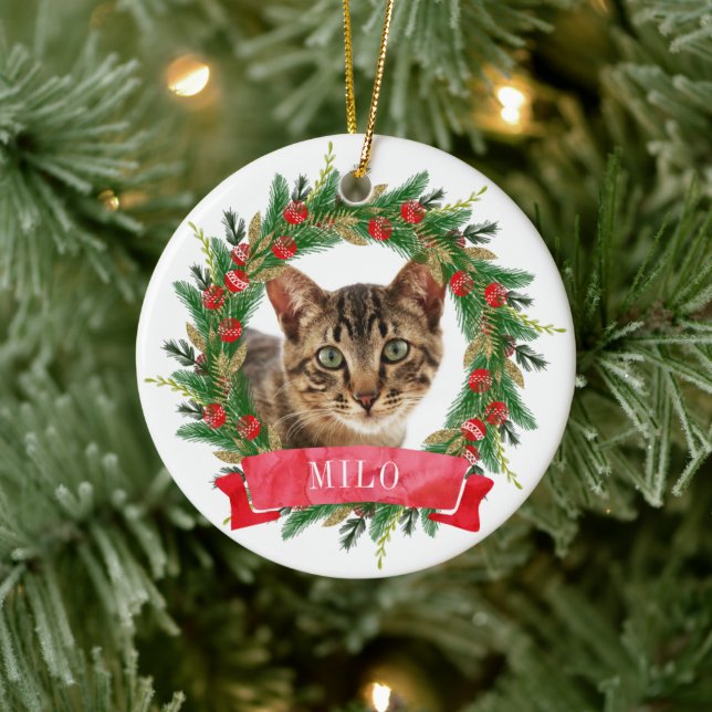 Custom Cat Photo Ceramic Tree Decoration (Tree)