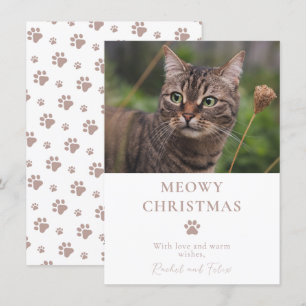 Custom Cat Photo Christmas Holiday Card