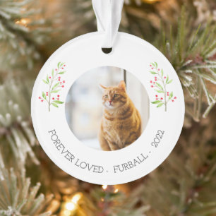 Custom Cat Photo Memorial Christmas Gift Ornament