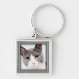 Custom Cat Photo Memorial Key Ring