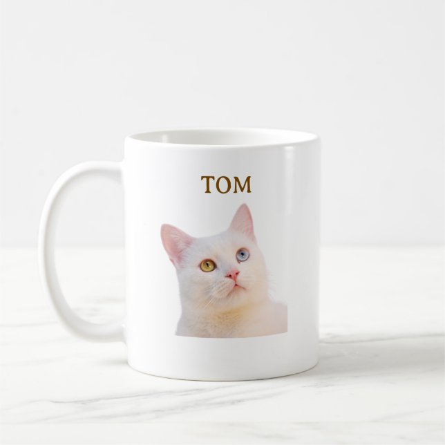 Custom Cat Photo Mug – Personalized with Your Pet (Left)