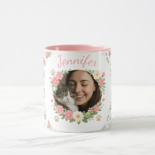 Custom Cat Photo & Name Mug   Cat Mom Gift 