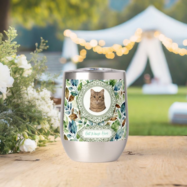 Custom Cat Photo & Name Tumbler (Wedding (Rotated))