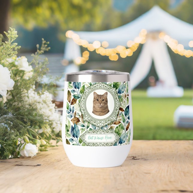 Custom Cat Photo & Name Tumbler (Wedding (Rotated))