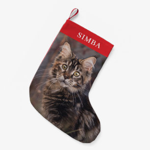 Custom Cat Photo Personalised Pet Small Christmas Stocking