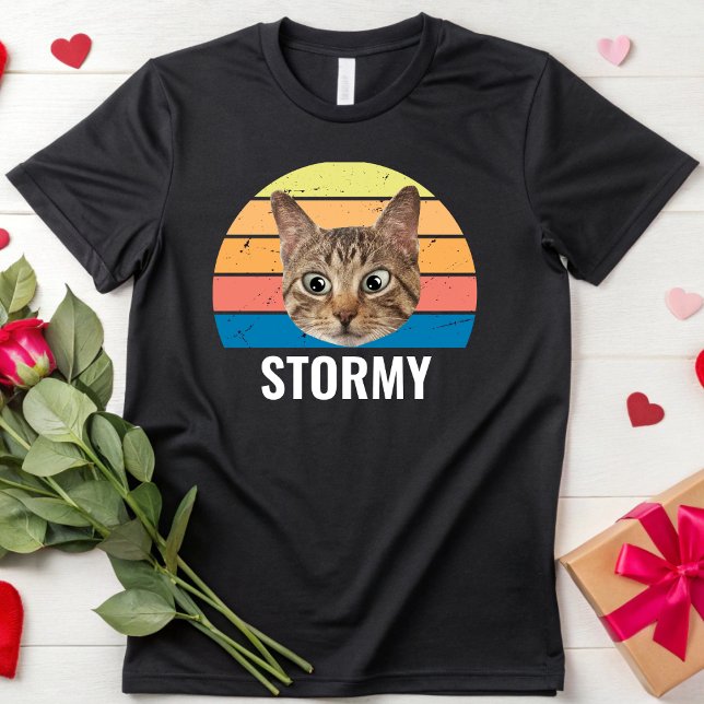 Custom Cat Photo Vintage Cat Lover Personalised T-Shirt (Creator Uploaded)