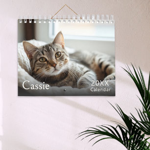 Custom Cat Photos Elegant Simple Minimal 2027 Calendar