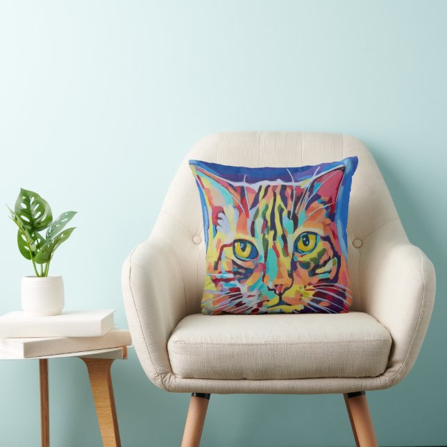Custom Cat Portrait Painting -Forever Loved Pet Cushion (Chair)