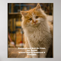 Custom Cat Poster - Download Digital Pet Portrait