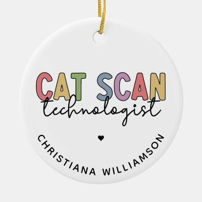 Custom CAT Scan Technologist CT Tech Gifts Ceramic Tree Decoration (Front)