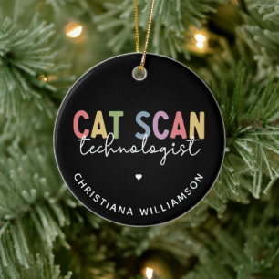 Custom CAT Scan Technologist CT Tech Gifts Ceramic Tree Decoration