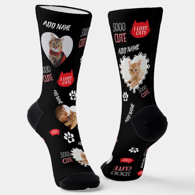 Custom Cat Socks Photo for Pet Lovers (Angled)