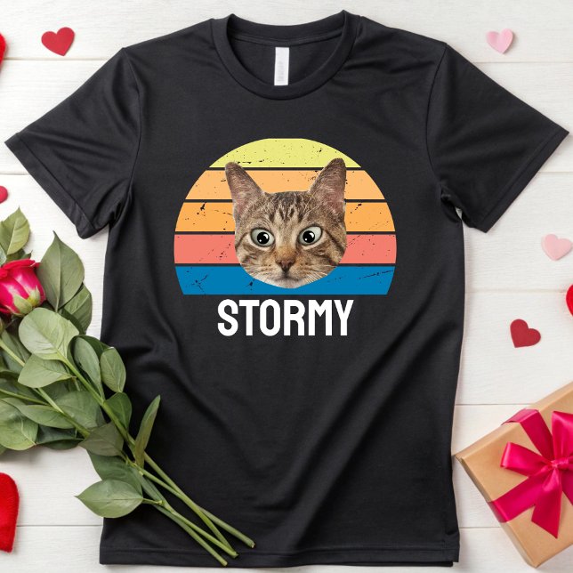 Custom Cat Vintage Personalised Cat Lover Owner T-Shirt (Creator Uploaded)